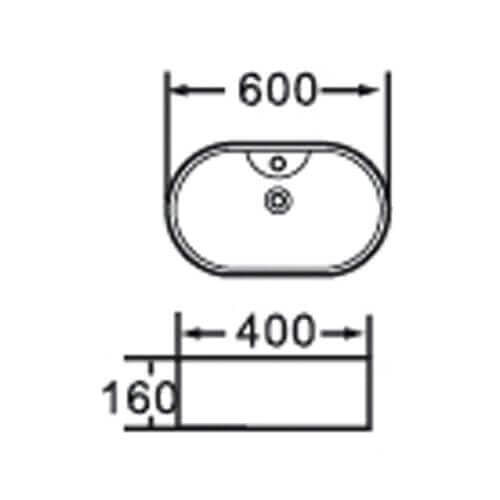 Lavabo Da Appoggio In Ceramica Bianca 60x40 - LB502W - 2