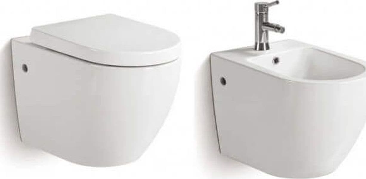 Coppia Sanitari Design Sospesi / A Terra Filo Muro - 6