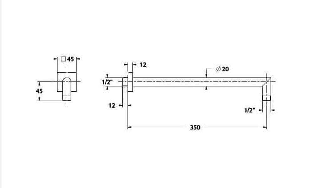 Braccio soffione doccia tondo - 35cm - 2