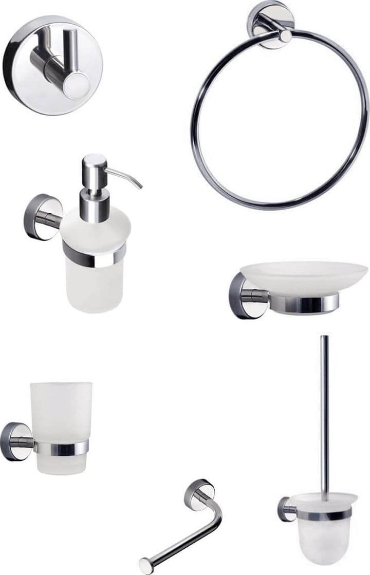 Set Accessori Bagno Vetro Temperato Design Sospeso - 9