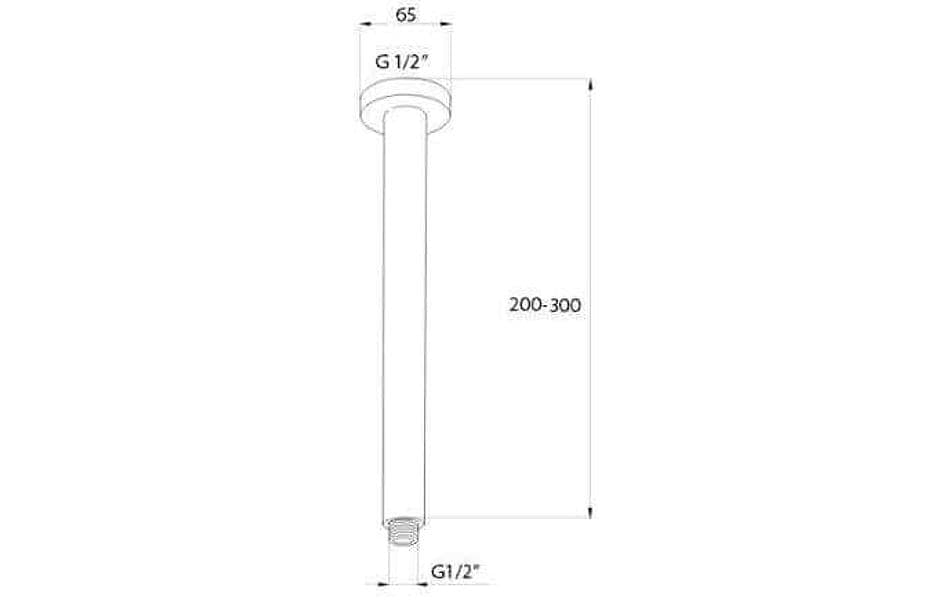 Braccio doccia a soffitto design rotondo - 20cm / 30cm - 2