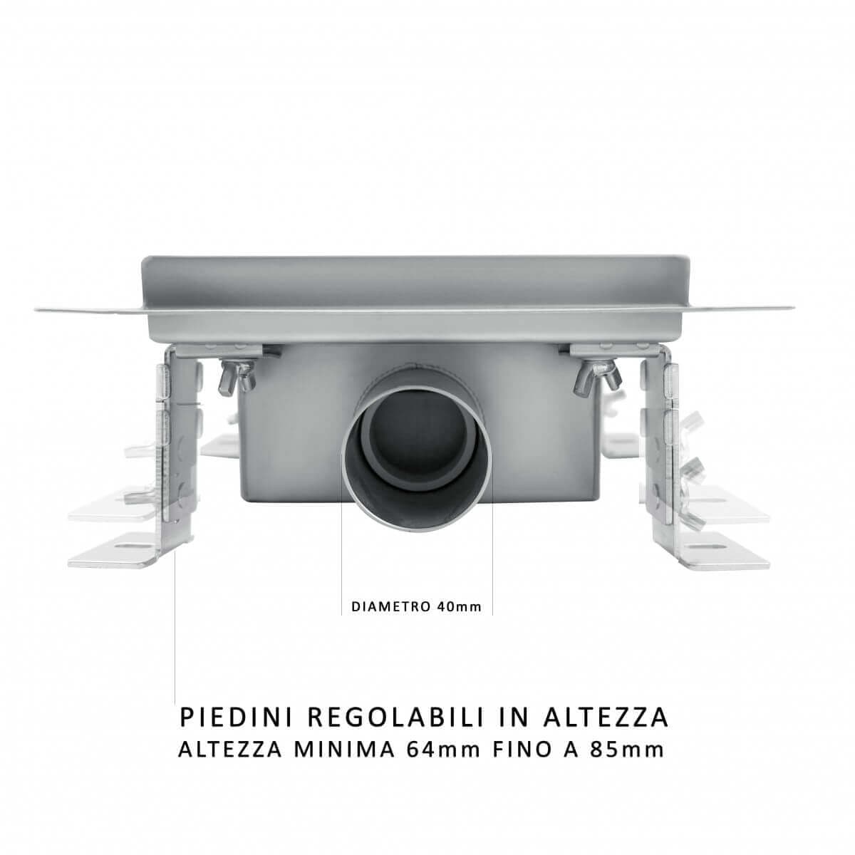 Canalina Di Scarico Doccia Piastrellabile Acciaio Inox 15x15 - 3