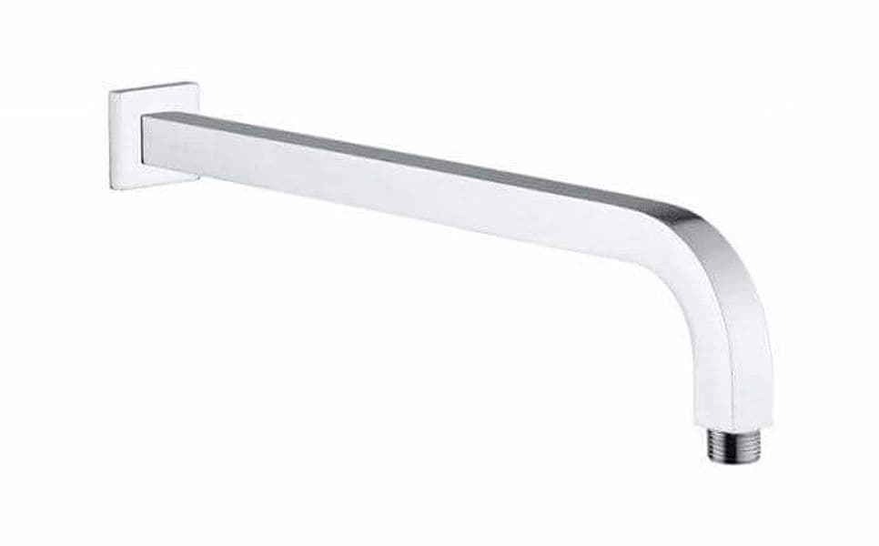 Braccetto doccia squadrato curvo per soffione - 30cm / 38cm