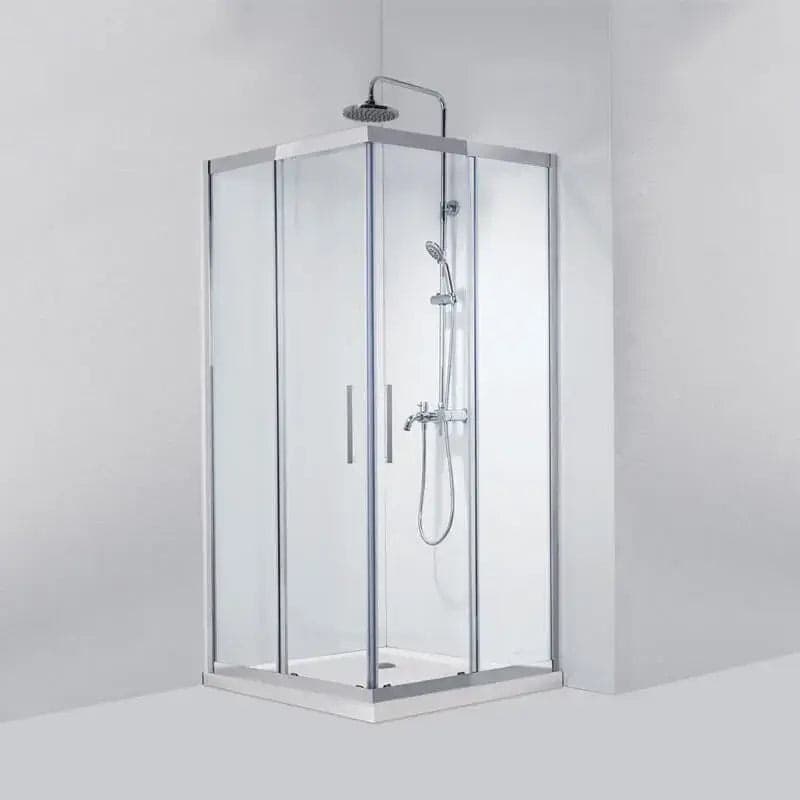 Box Doccia Doppia Scorrevole 8mm Anticalcare Acciaio Inox H190 - 2