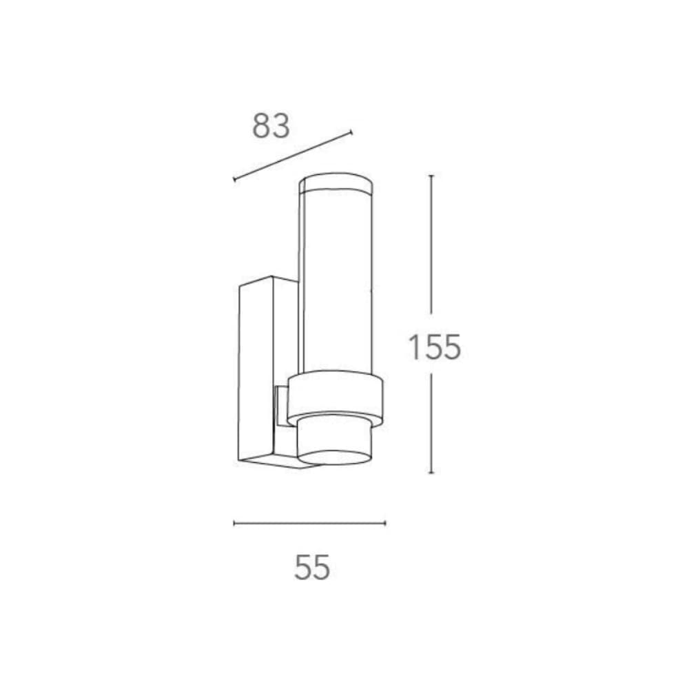 Applique Led Alluminio Intec Vega Luce Calda - 2
