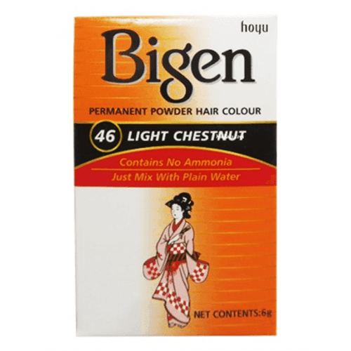 BIGEN POWDER HAIR COLOR NO 46 LIGHT CHESTNUT COLORE PER CAPELLI.