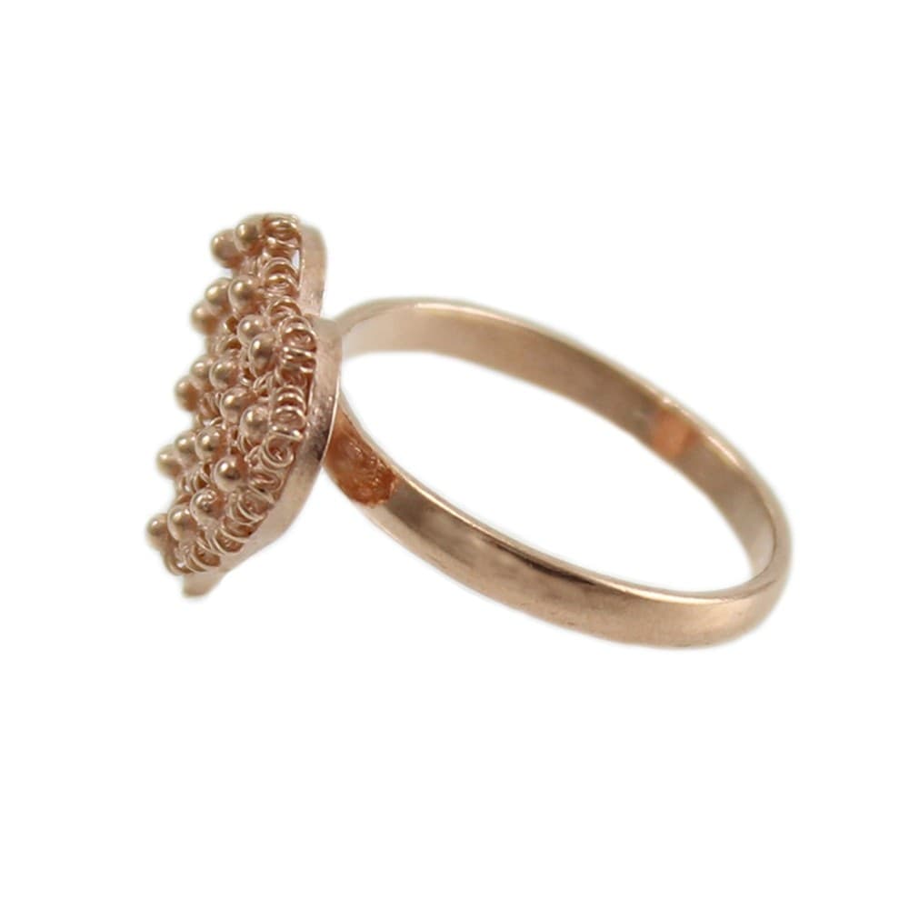 Anello Donna Filigrana Sarda Argento Rosa Cuore Nido d'Ape - 3