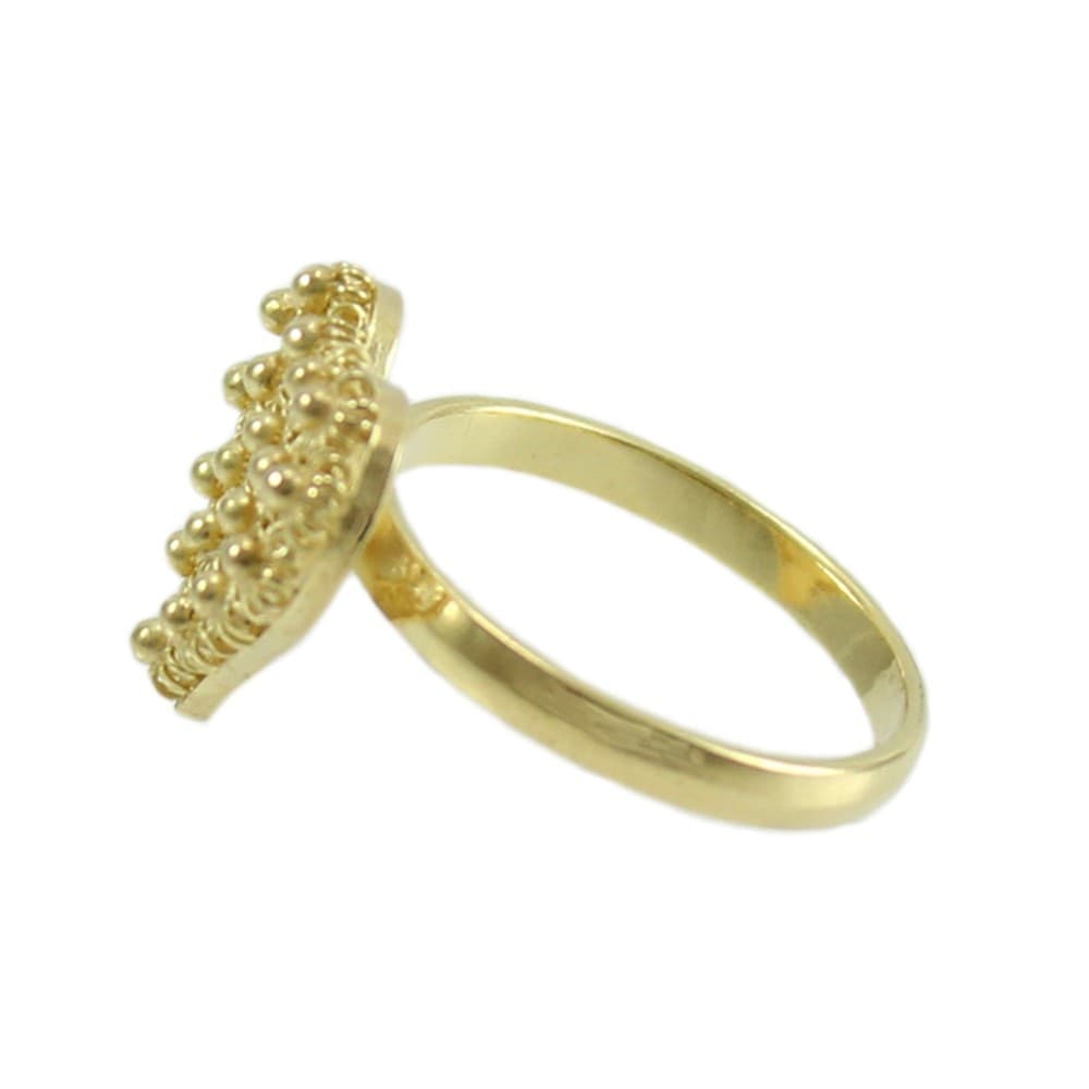 Anello Donna Filigrana Sarda Argento Dorato Cuore Nido d'Ape - 3