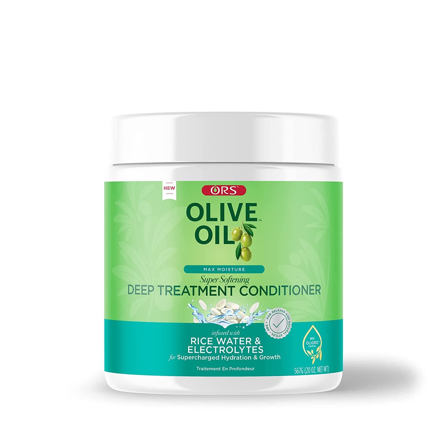 ORS OLIVE OIL  MAX MOISUTRE  RICE WATER DEEP CONDITIONER  20oz PER CAPELLI AFRO LATINO - 2