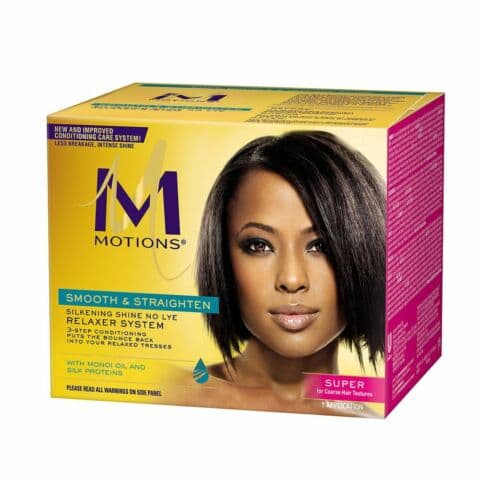 MOTIONS SMOOTH & STRAIGHTEN SILKENING SHINE NO LYE SUPER STIRAGGIO PER CAPELLI PAESE DI ORIGINE USA. - 2