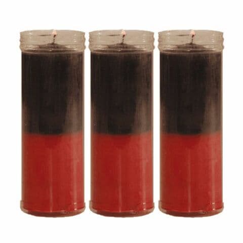 VELÒN NEGRO ROJO CANDELA ROSSA E NERA CM 14 X 5.5 CON TUBO X 3 - 2