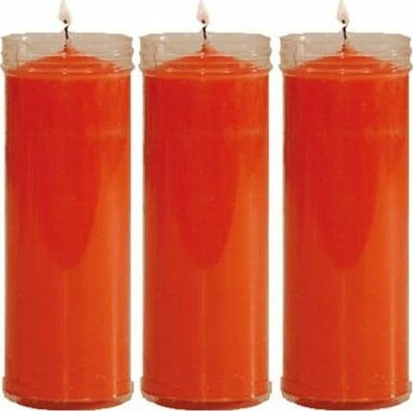 VELÒN NARANJA CANDELA ARANCIONE CM 14 X 5.5 CON TUBO PROTECTOR X 3 PZ - 2