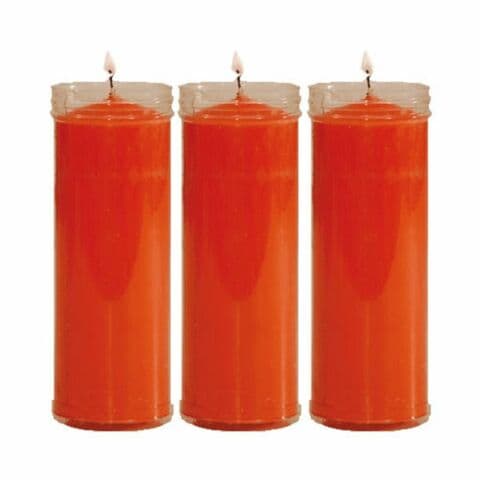 VELÒN NARANJA CANDELA ARANCIONE CM 14 X 5.5 CON TUBO PROTECTOR X 3 PZ - 2
