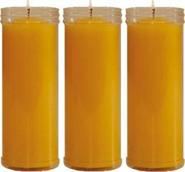 VELÒN AMARILLO CANDELA GIALLA CM 14 X 5.5 CON TUBO PROTECTOR X 3 PZ – giallo