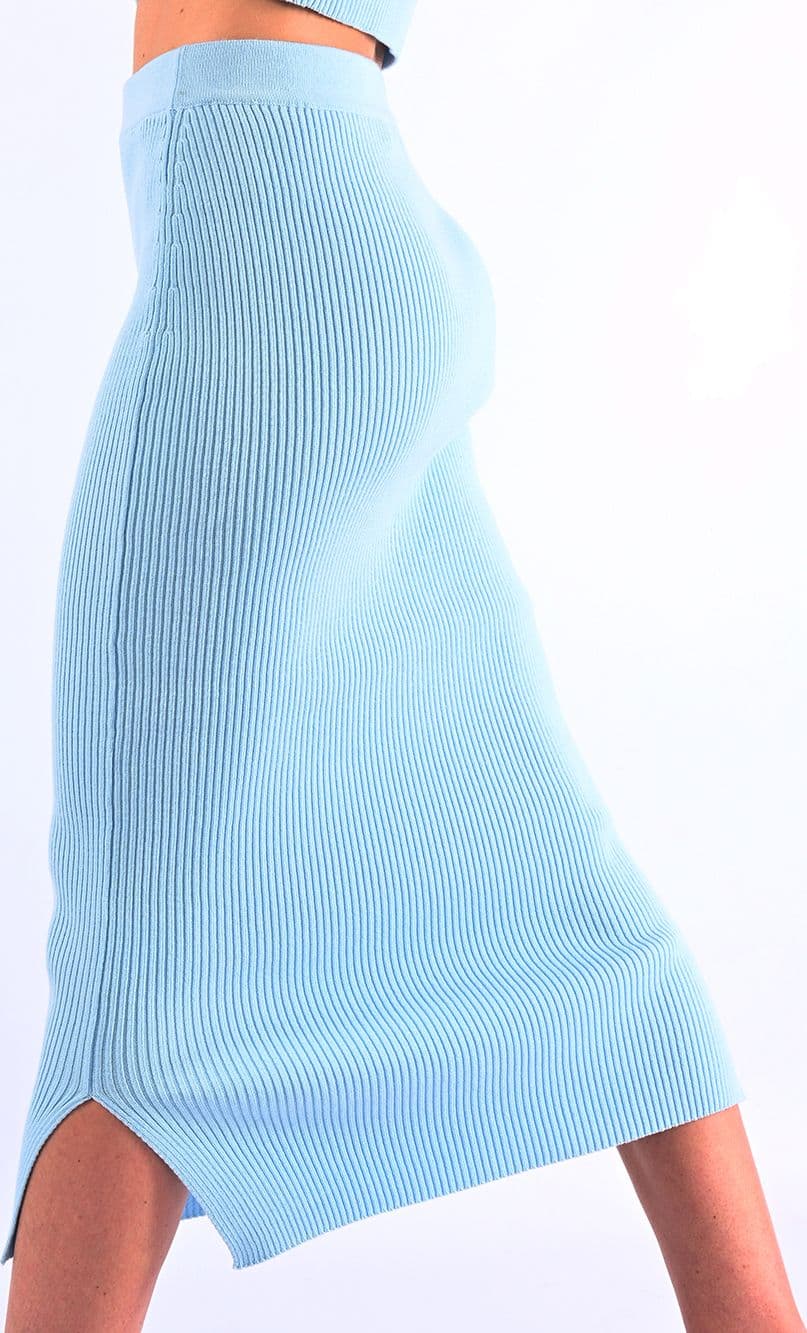 Gonna in maglia a costine Ambra – Celeste – Ederella – abito