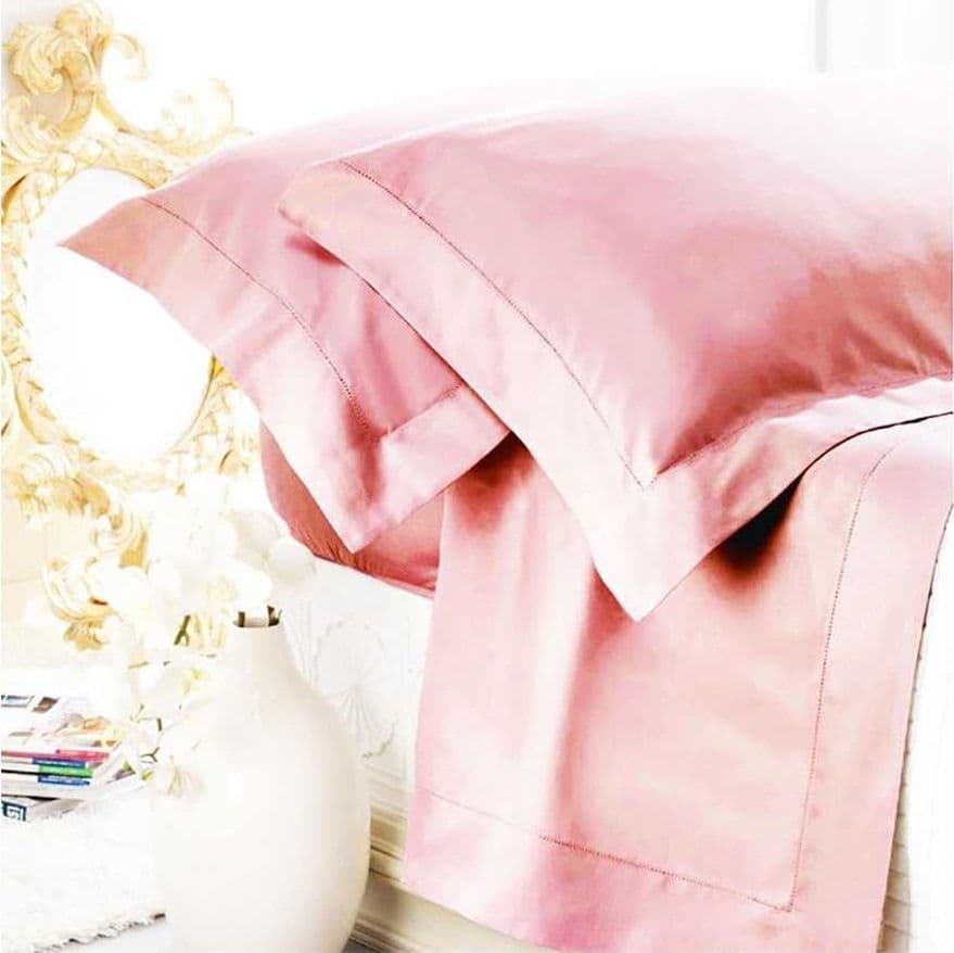 COMPLETO LENZUOLA MATRIMONIALE PIAZZA PITTI PURO RASO DI COTONE AURORA JOUR – Rosa – Cavalieri – rosa