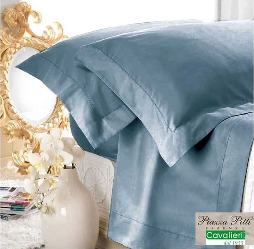 COMPLETO LENZUOLA MATRIMONIALE PIAZZA PITTI PURO RASO DI COTONE AURORA JOUR – Avio – Cavalieri – letto