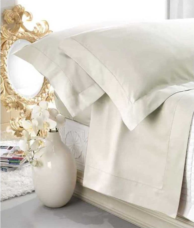 COMPLETO LENZUOLA MATRIMONIALE PIAZZA PITTI PURO RASO DI COTONE AURORA JOUR – Avorio – Cavalieri – tessuto