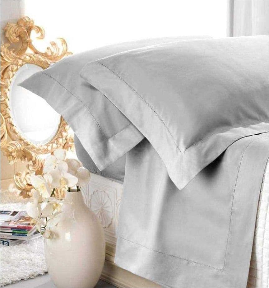 COMPLETO LENZUOLA MATRIMONIALE PIAZZA PITTI PURO RASO DI COTONE AURORA JOUR – Perla – Cavalieri – tessuto