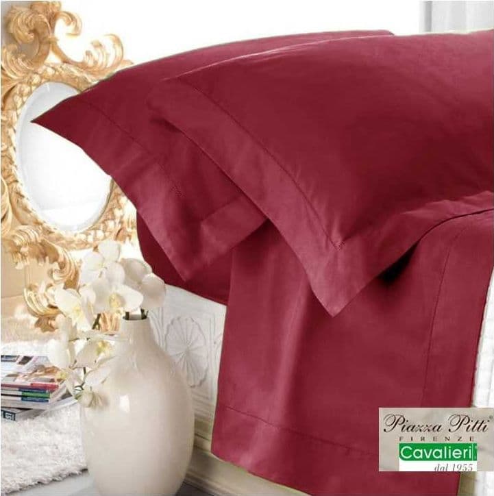 COMPLETO LENZUOLA MATRIMONIALE PIAZZA PITTI PURO RASO DI COTONE AURORA JOUR – Bordeaux – Cavalieri – tessuto