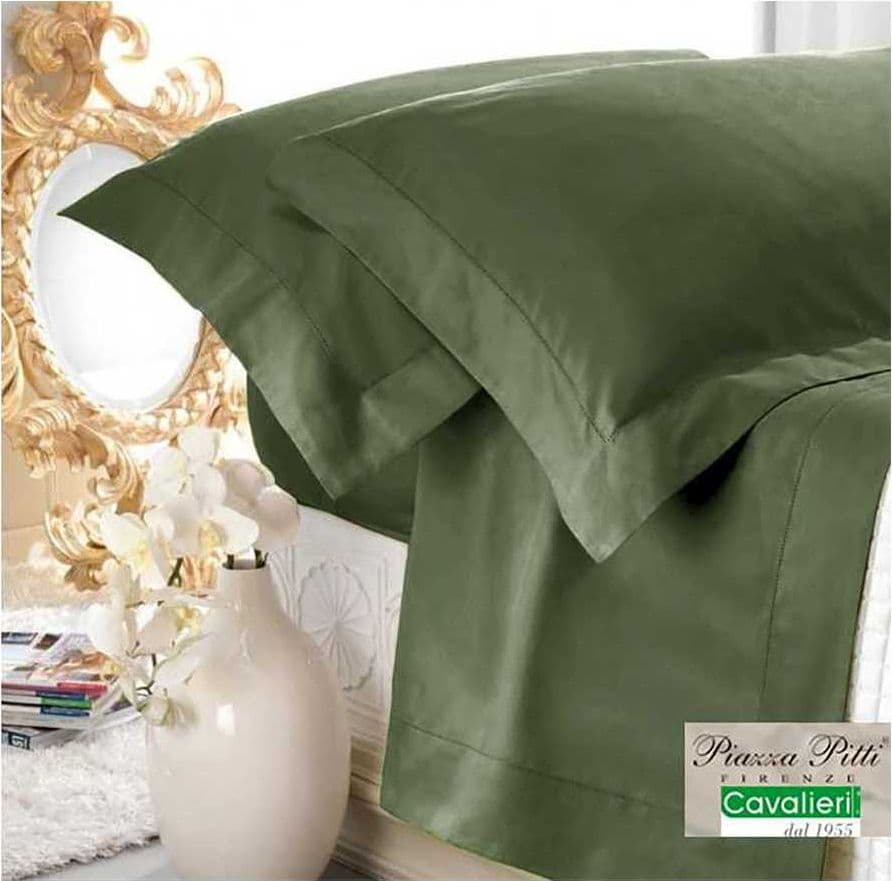 COMPLETO LENZUOLA MATRIMONIALE PIAZZA PITTI PURO RASO DI COTONE AURORA JOUR – Verde Salvia – Cavalieri – tessuto