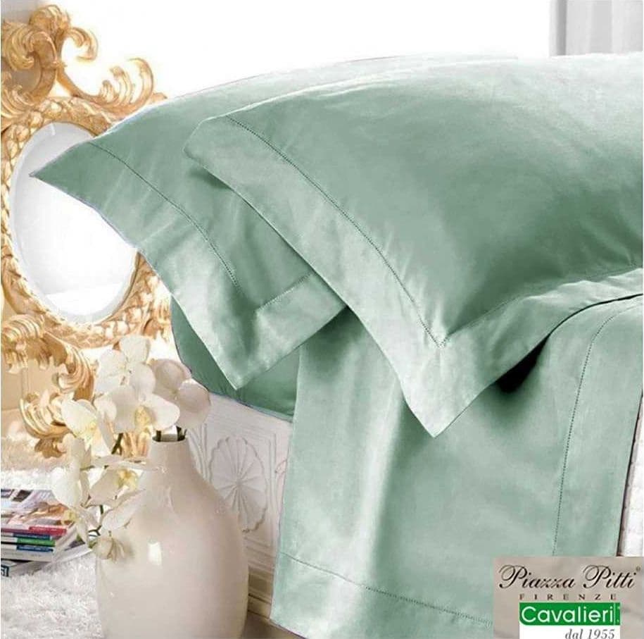 COMPLETO LENZUOLA MATRIMONIALE PIAZZA PITTI PURO RASO DI COTONE AURORA JOUR – Verde – Cavalieri – tessuto