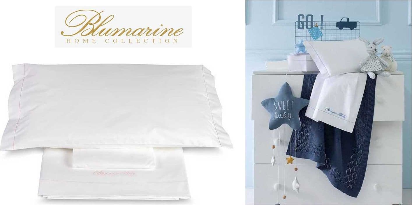 COMPLETO LENZUOLA PURO COTONE LETTINO LINEA CONFETTO  BLUMARINE BABY - 2