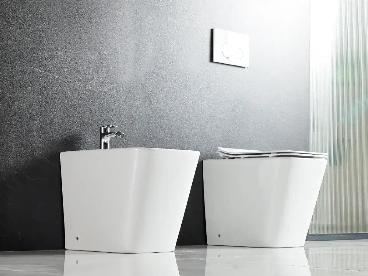 Coppia Sanitari Design A Terra Filo Muro | Karag LT - 3