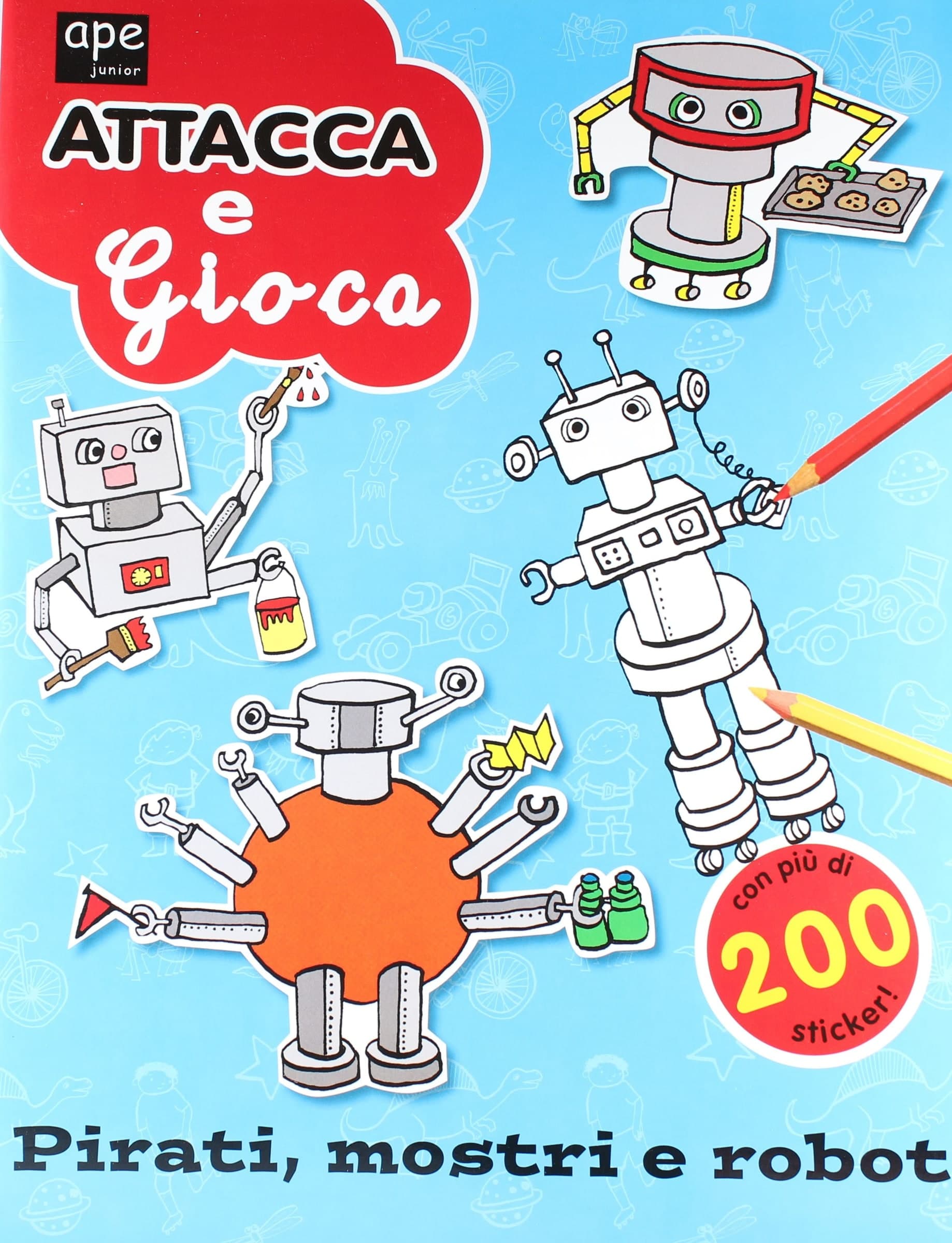 Libro pirati mostri e robot - Attacca e Gioca