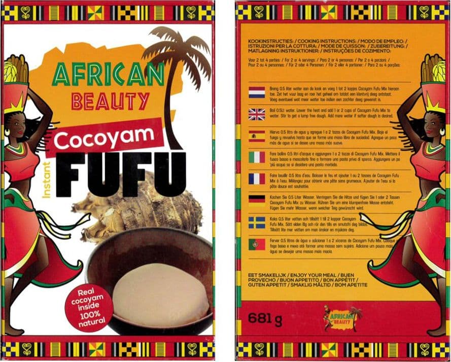 AFRICAN BEAUTY FARINA DI COCOYAM FUFU 681 G PAESE DI ORIGINE OLANDA NETHERLANDS – classico