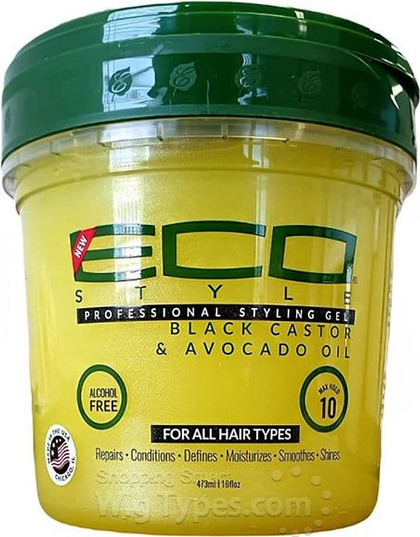 ECOSTYLER STYLING GEL  BLACK CASTOR & AVOCADO OIL16oz PER CAPELLI – giallo