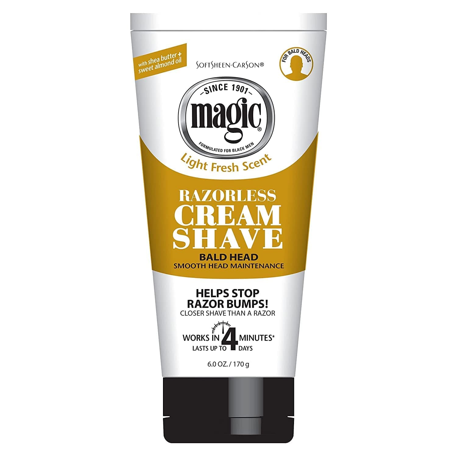 SOFTSHEEN-CARSON MAGIC RAZORLESS CREAM SHAVE BALD HEAD MAINTENANCE 170 G PER BARBA AND HEAD . - 2