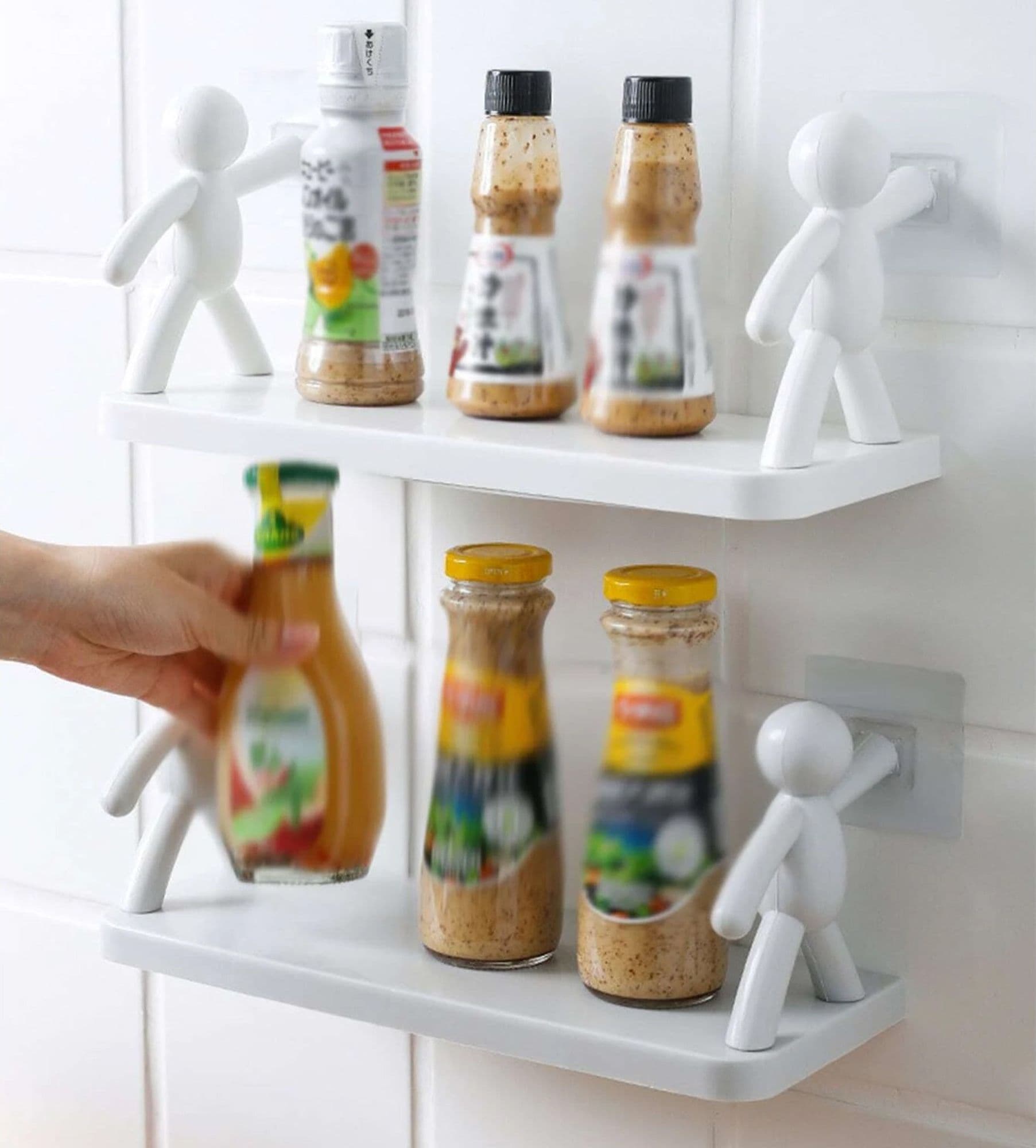 MENSOLA RIPIANO MULTIUSO PORTA OGGETTI FISSAGGIO CON ADESIVO PER BAGNO CUCINA - 4