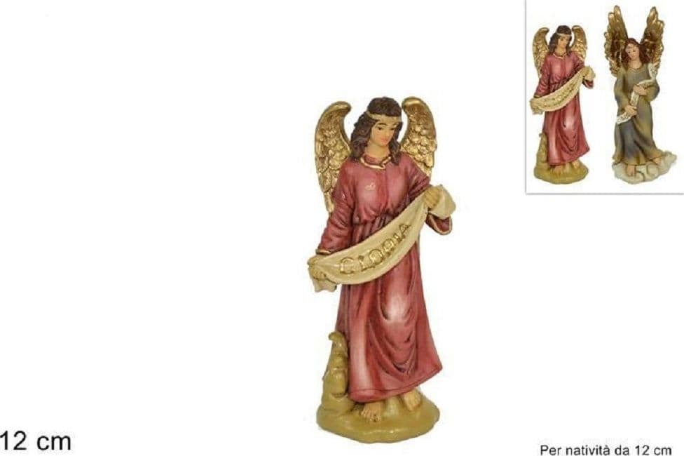 STATUINA ANGELO 12 CM PER PRESEPE IN RESINA DECORO NATALE NATALIZIO NATIVITA'