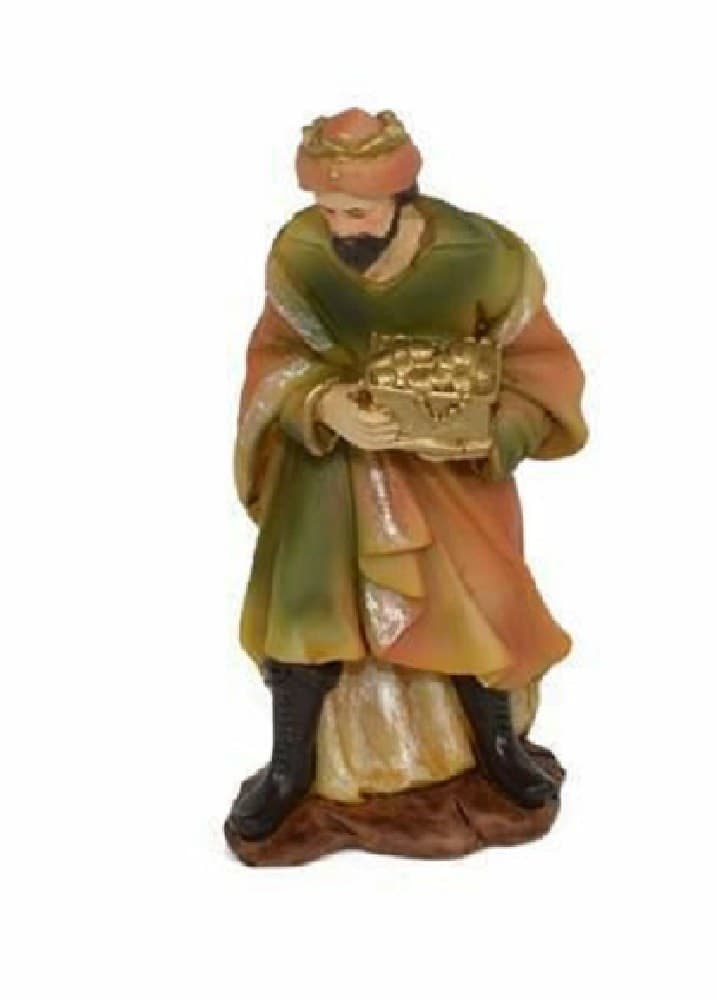 STATUINA MELCHIORRE 9 CM PER PRESEPE IN RESINA DECORO NATALE NATALIZIO NATIVITA' - 2