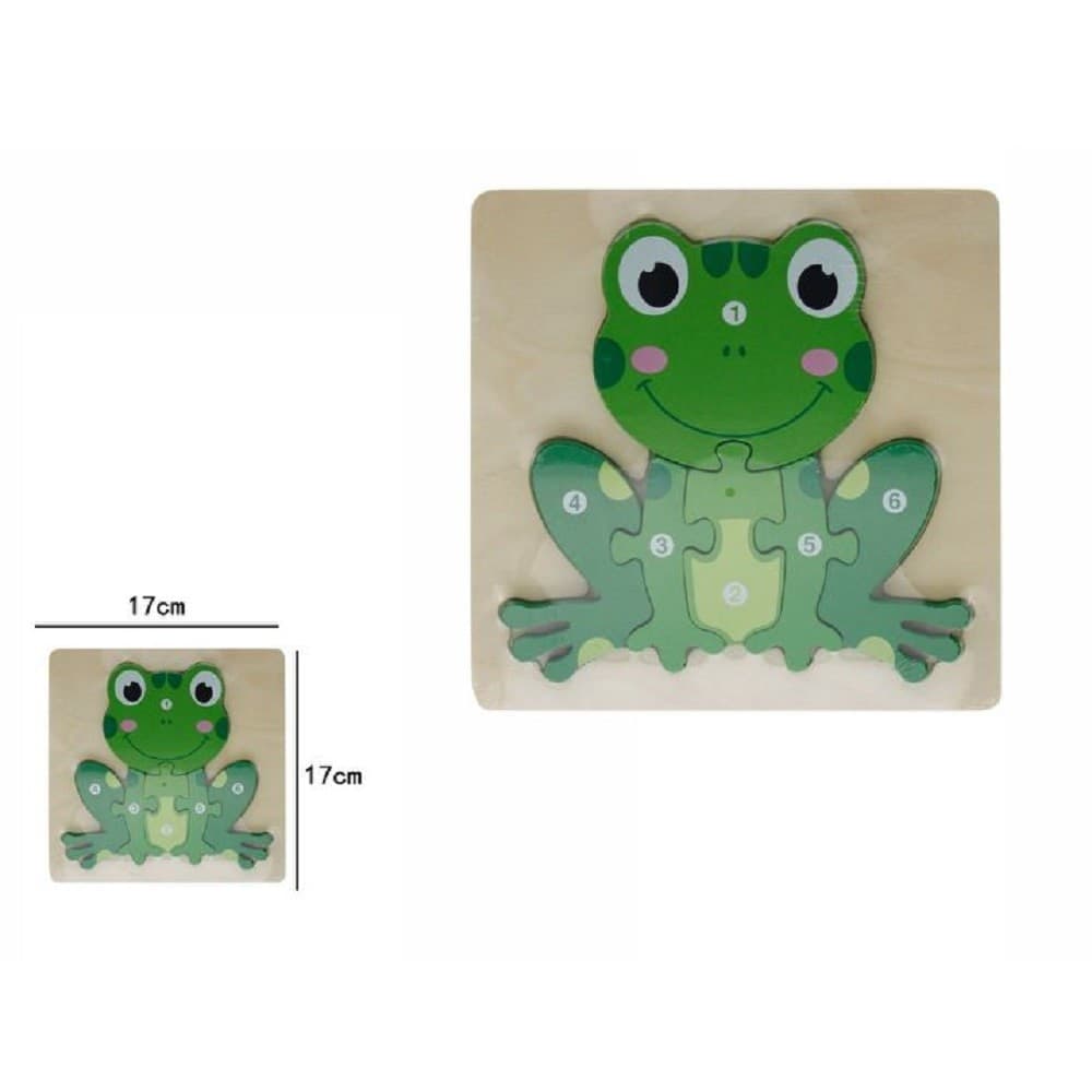 PUZZLE 3D IN LEGNO FORMA DI RANA EDUCATIVO COLORATO GIOCO BAMBINI IMPARARE 07316 - 1