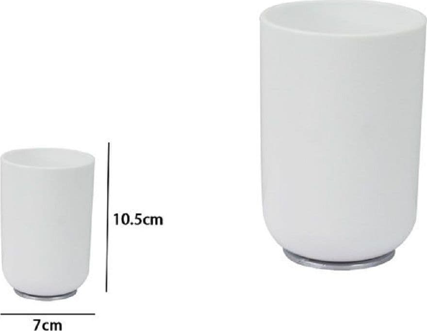 BICCHIERE PORTASPAZZOLINI DENTIFRICIO BIANCO SILVER ACCESSORI ARREDO BAGNO 79864 - 2