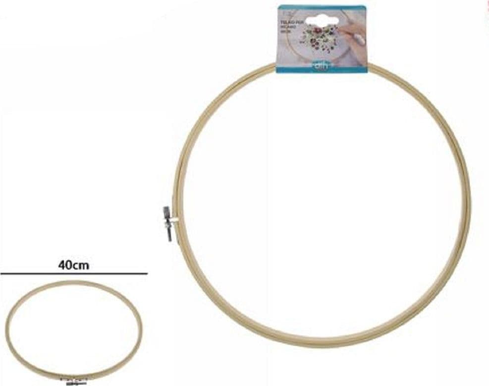 TELAIO PER RICAMO IN LEGNO TONDO CON FIBBIA METALLO ACCESSORI CUCITO 40CM 53553A