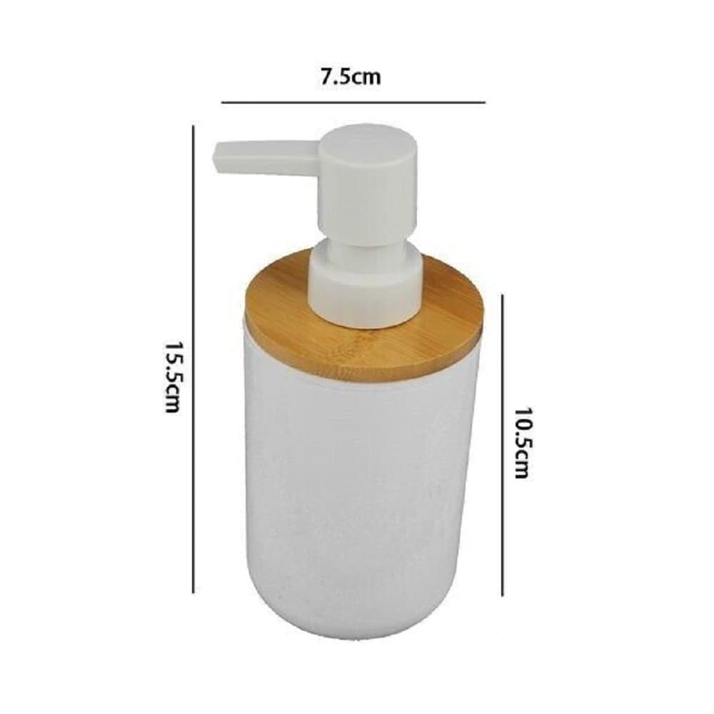 DISPENSER PORTA SAPONE LIQUIDO BIANCO LEGNO PER RICAMBIO ACCESSORI BAGNO 69477 - 2