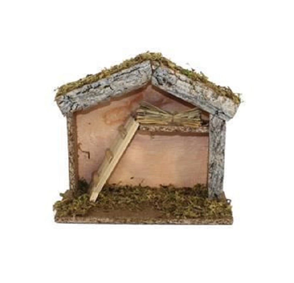 CAPANNA CON CORTECCIA MUSCHIO SCALA 21X19X10CM PRESEPE DECORAZIONE ADDOBBO NATALE - 2