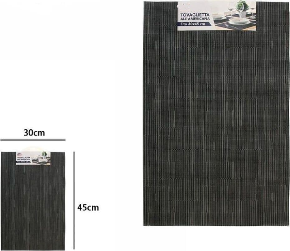 TOVAGLIETTA TOVAGLIETTE ALL'AMERICANA COLAZIONE CUCINA 30 X 45 CM GRIGIO SCURO 72293
