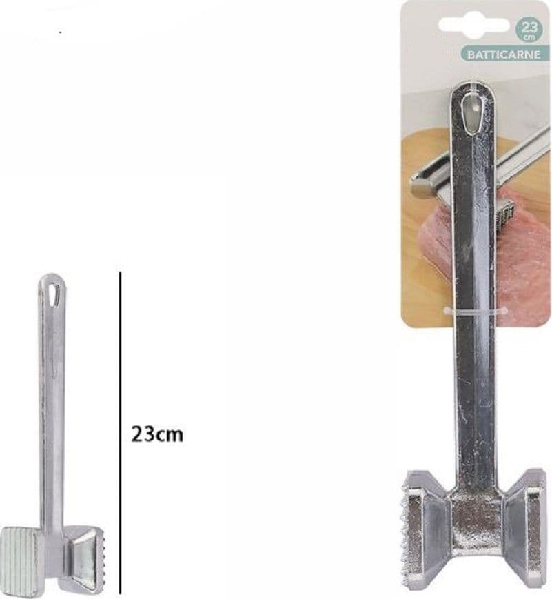 BATTICARNE QUADRATO MARTELLO CARNE BATTE CARNE BISTECCA DOPPIA FACCIA 23CM 74187