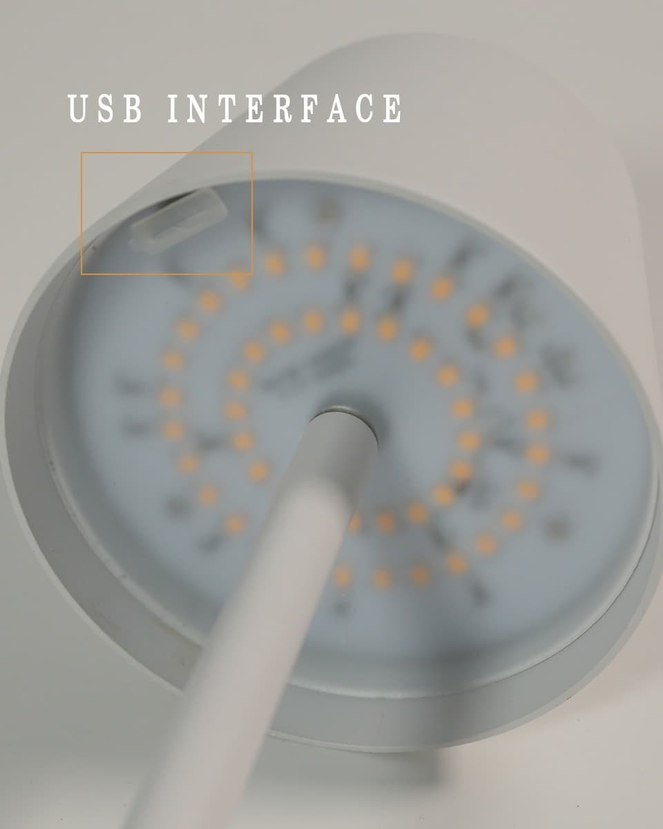 LAMPADA DA TAVOLO A LED USB RICARICABILE BIANCO PER INTERNO ED ESTERNO 3 COLORI - 5