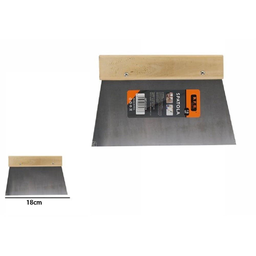 SPATOLA TRAPEZOIDALE PER STUCCO IN ACCIAIO MANICO IN LEGNO 18CM PITTORE 53267A