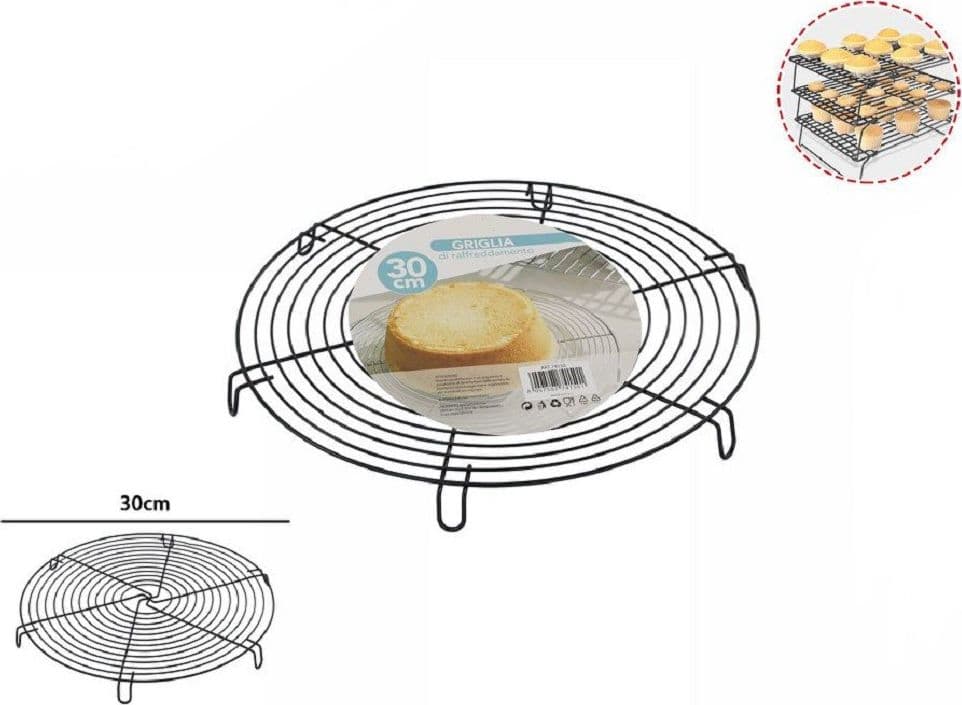 GRIGLIA DI RAFFREDDAMENTO PER TORTA DOLCI BISCOTTI TONDA 30CM CON PIEDINI 74150