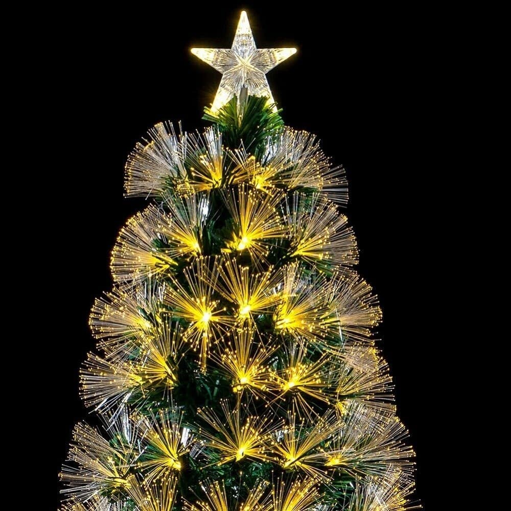 ALBERO DI NATALE LUMINOSO 150 CM CON LUCI LED FIBRA OTTICA BIANCO CALDO - 4