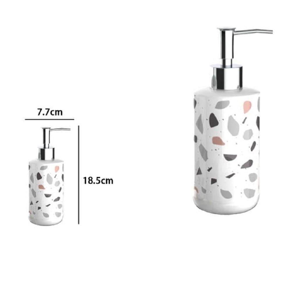 DISPENSER PORTA SAPONE LIQUIDO GRANIGLIA BIANCO MULTICOLORE ARREDO BAGNO 69834 - 2