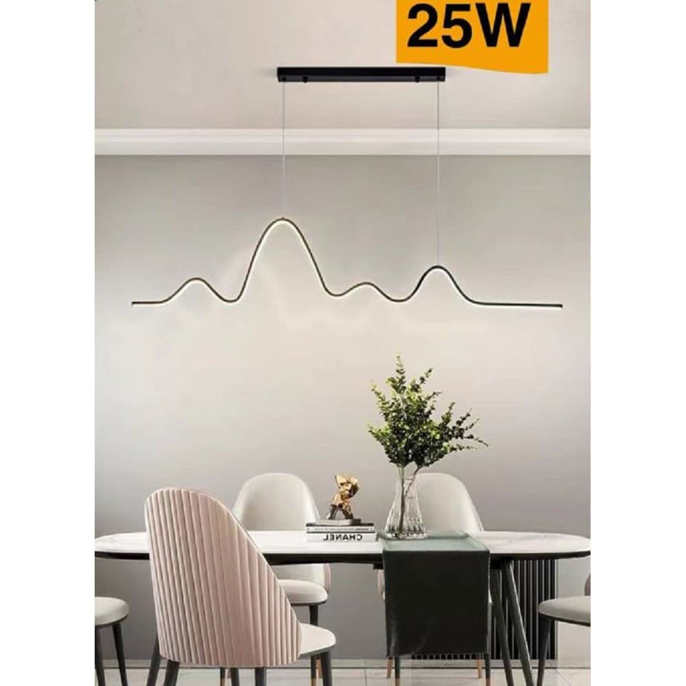 LAMPADARIO SOSPENSIONE LED 25W MODERNO ONDA SFALSATA LUCE 4000K 6500K 3000K B73N - 11