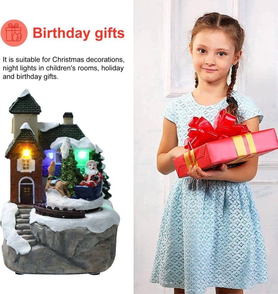 PAESAGGIO STATUETTE TEMA DECORAZIONE NATALE DA 15 CM CON LUCE A LED VARI MODELLI - 8