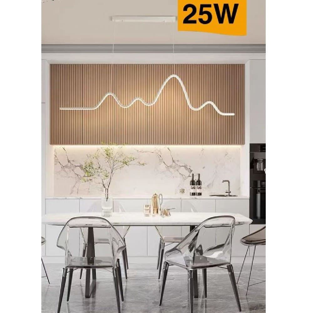 LAMPADARIO SOSPENSIONE LED MODERNO ONDA SFALSATA 25W LUCE 6500K 3000K 4000K B73B - 8